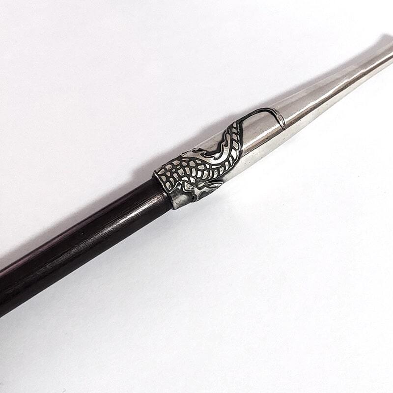 浅草煙管昇り龍七寸 喫煙具 きせる TSUGE 銀色鍍金仕上げ キセル