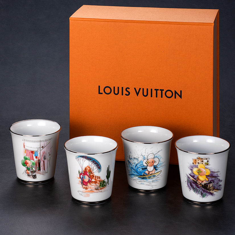 ルイ・ヴィトン LOUIS VITTON セット4 ゴブレ 名入れ彫刻代込み