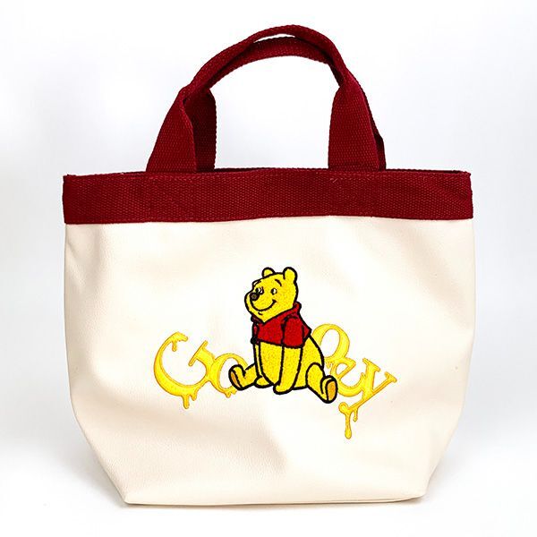 ディズニー くまのプーさん PUさがら刺繍ミニトートバッグ （レッド