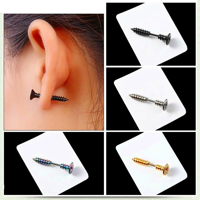 ご家庭用梱包】ネジピアス つけっぱなしピアス シンプルピアス ネジ