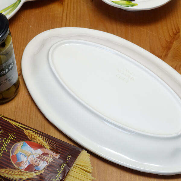 イタリア製 オーバルプレート 平皿 楕円皿 32cm オリーブ 食器 陶器製