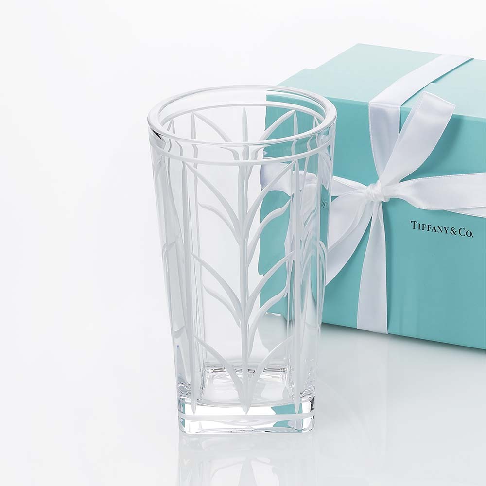 TIFFANY&Co.】新品クリスタル花瓶 編み込み模様 フラワーベース
