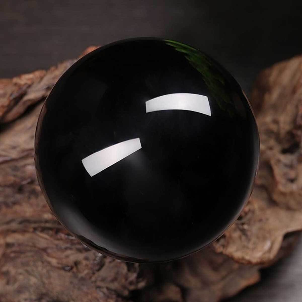 天然ブラックオブシディアン 丸玉 10cm 台座付き｜黒曜石スフィア 原石