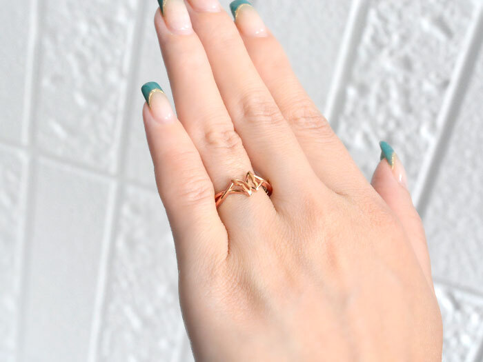 指輪 レディース リング k18 蝶 ピンクゴールドk18 18k 18金 ちょう