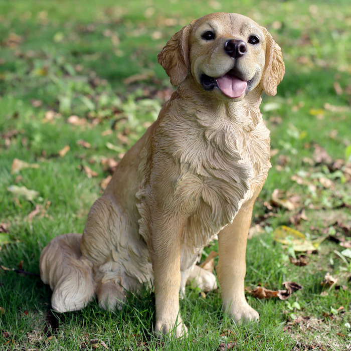 置物 お座りゴールデン・レトリバー 犬 イヌ 特大 高さ53.5cm woobia