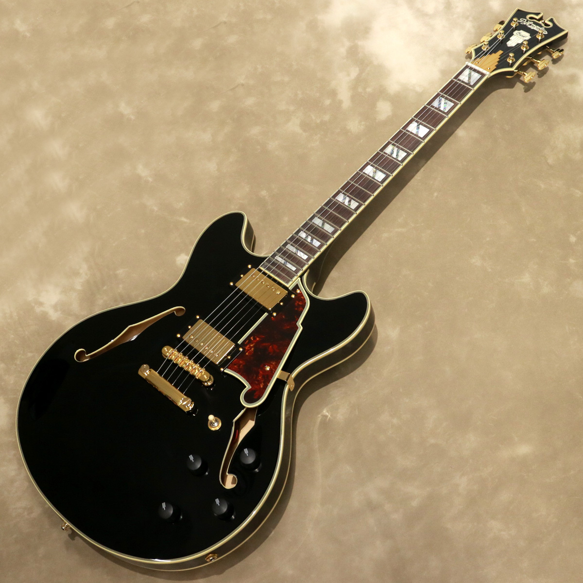 D'Angelico Excel Series Excel DC, Solid Black（新品/送料無料