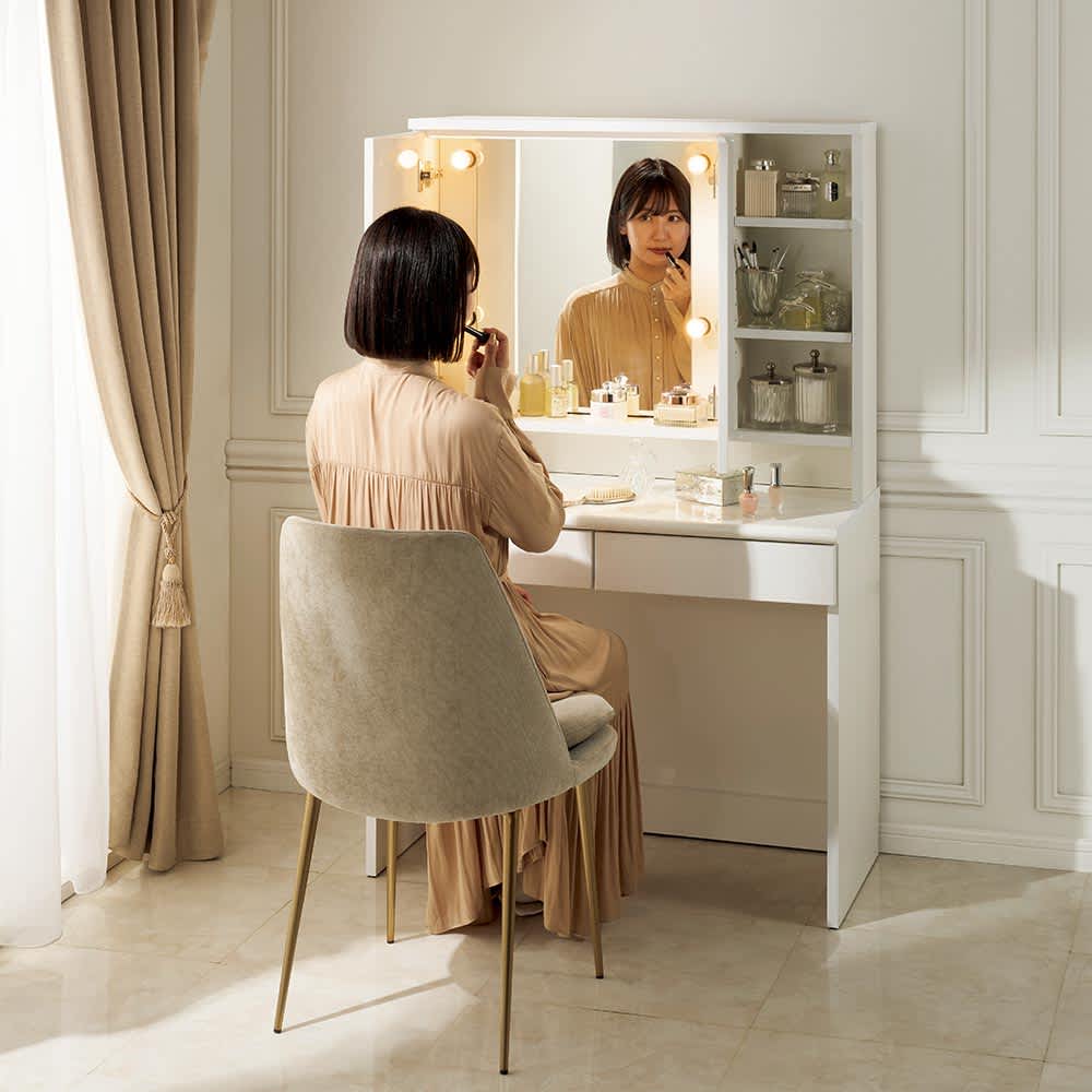 ドレッサー兼用デスク 幅89.5cm奥行45cm 通販 - ディノス