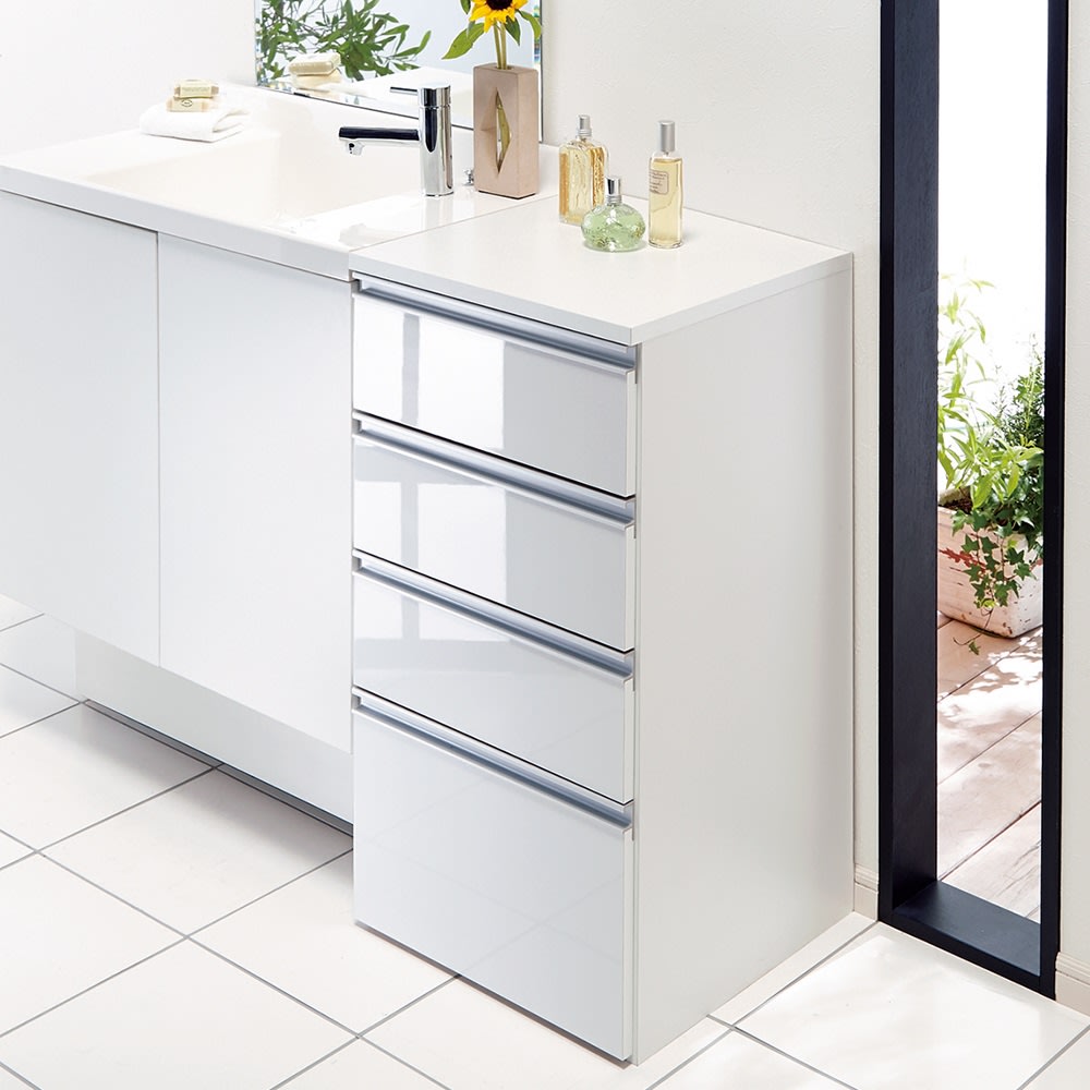 組立不要 収納物に優しい サニタリーすき間チェスト 幅15cm 通販