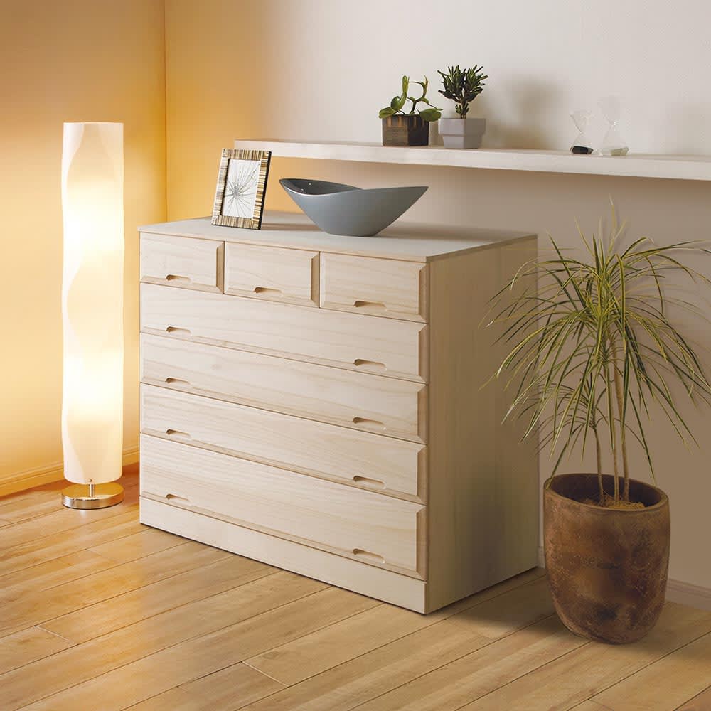 奥行60cm ロング総桐クローゼットチェスト 幅100cm・5段（高さ91cm