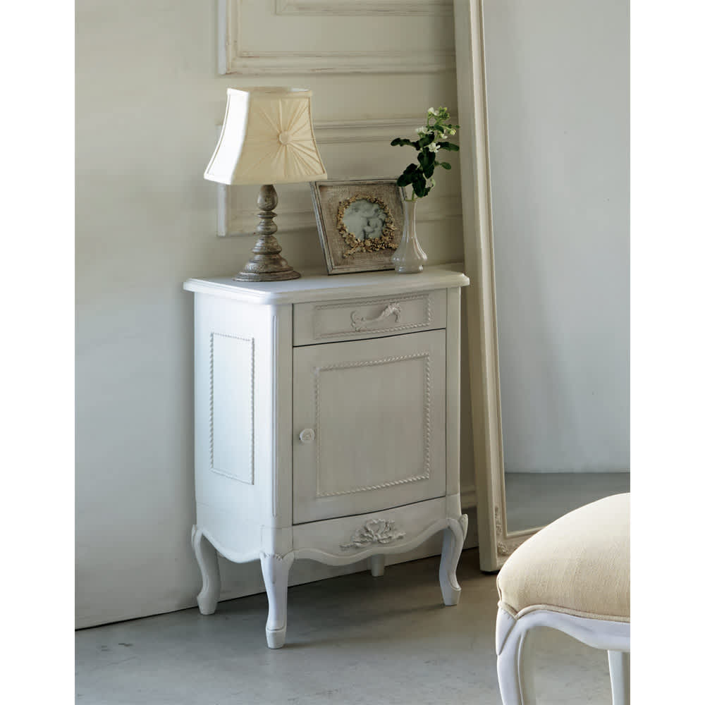 シャビーシック ホワイト フレンチ収納家具シリーズ サイドチェスト