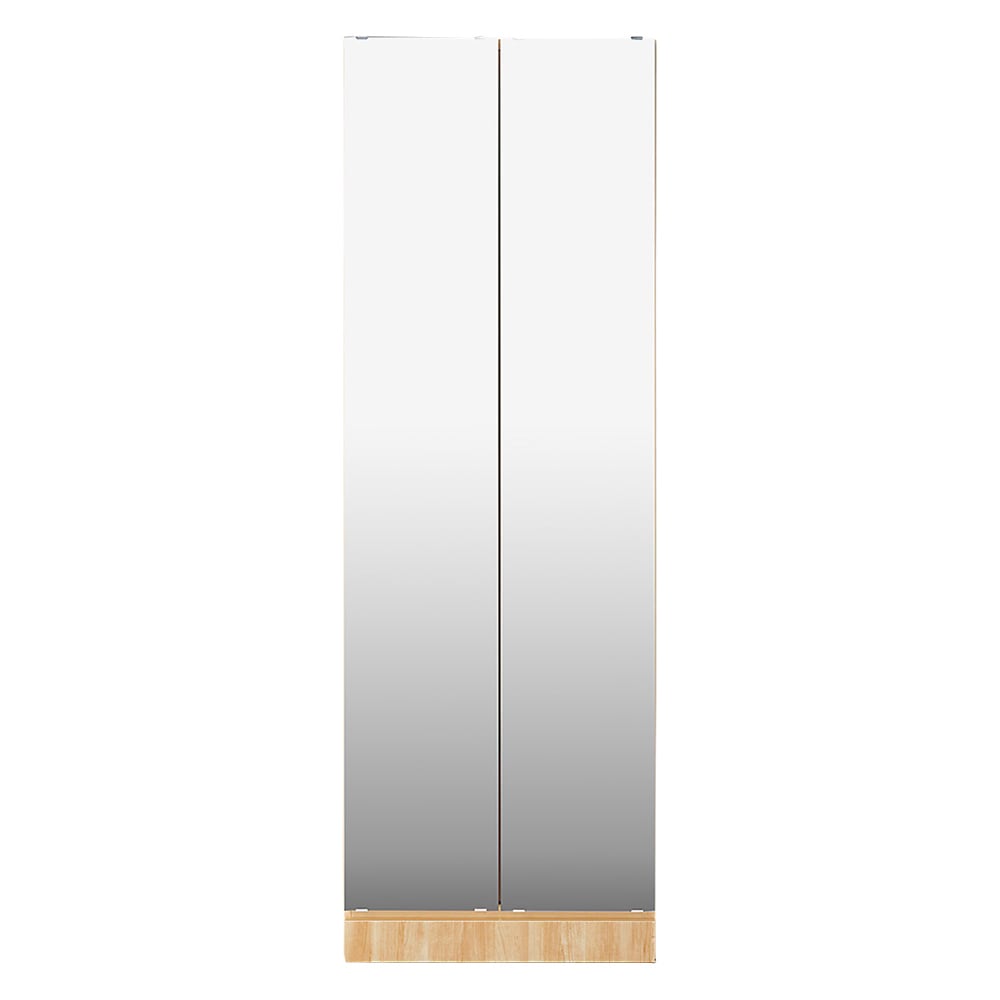 壁面間仕切りミラーワードローブ ハンガー2段 幅60cm・高さ180cm 通販