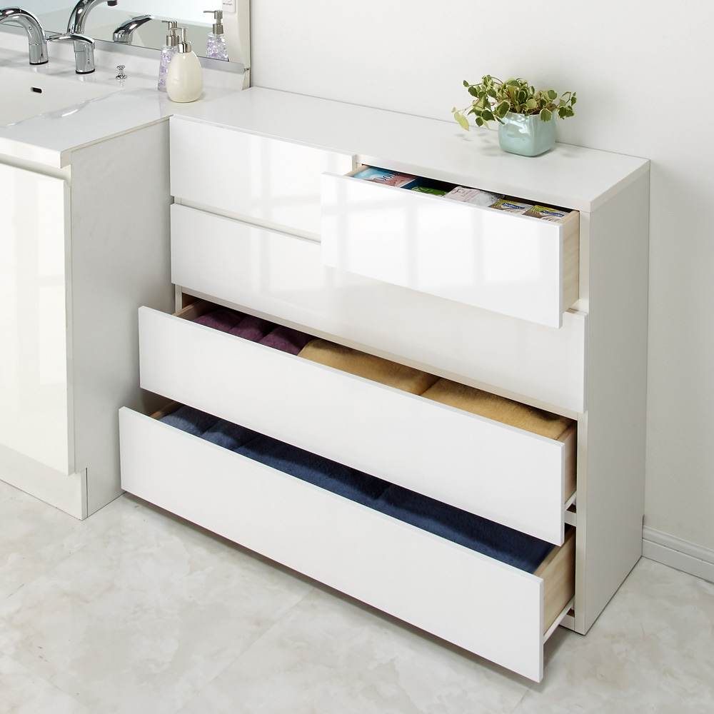 奥行30cm薄型ツヤツヤチェスト 幅100cm・4段 通販 - ディノス