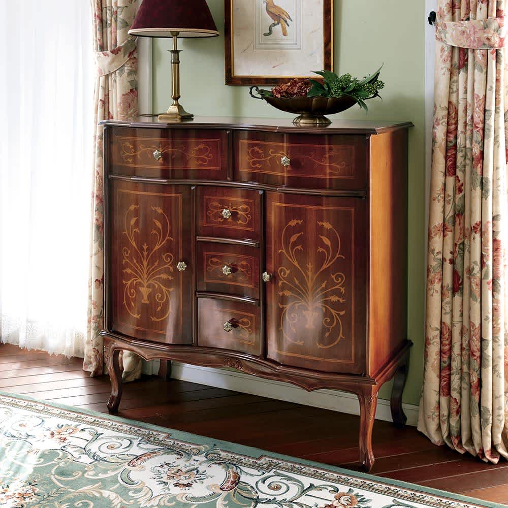 イタリア製 猫脚 象がんシリーズ キャビネット 幅87cm 通販 - ディノス