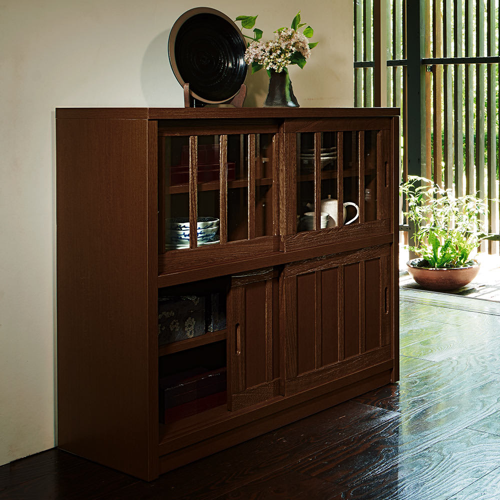 日本製 桐天然木水屋シリーズ キャビネットロー・幅90cm 通販 - ディノス