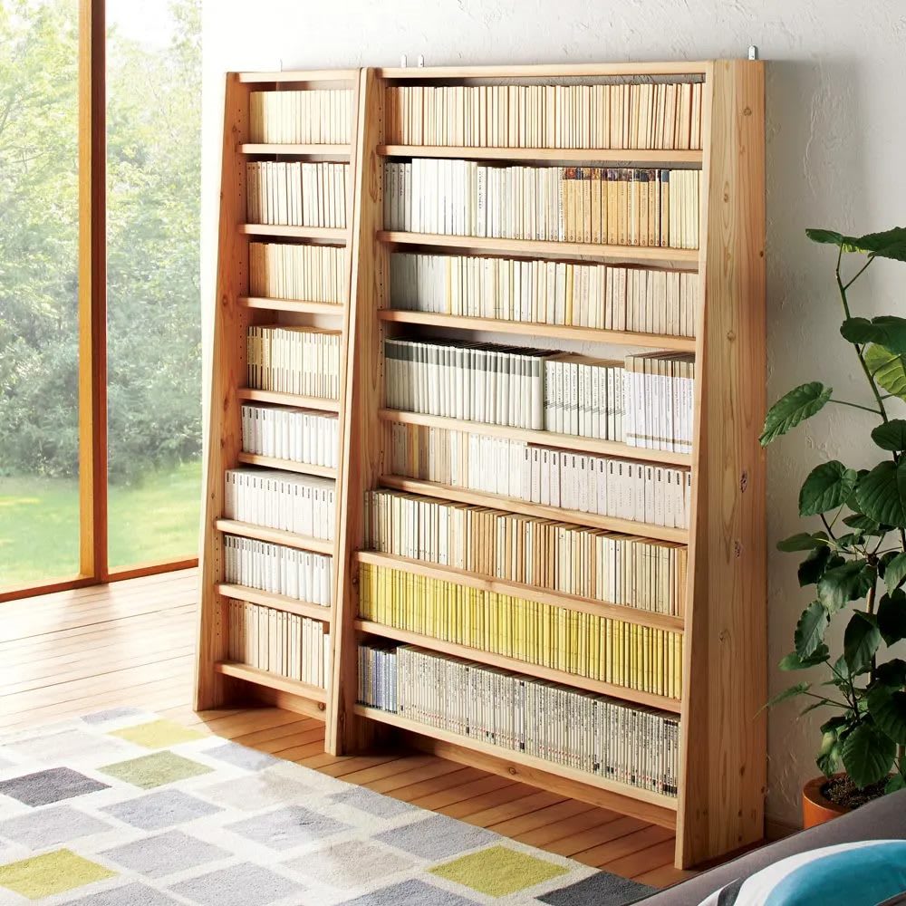 国産杉 薄型頑丈タワーシェルフ 幅120cm高さ179cm 通販 - ディノス