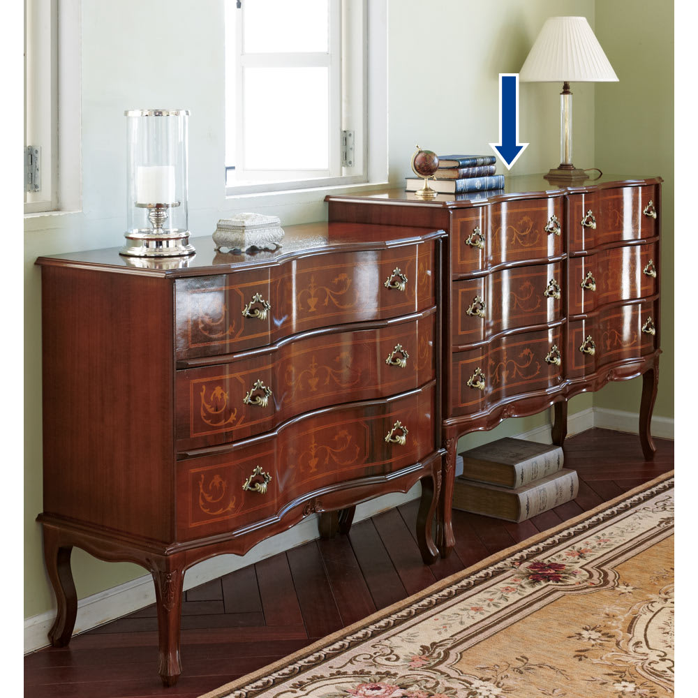 イタリア製 猫脚 象がんシリーズ チェスト3段 幅111cm 通販 - ディノス