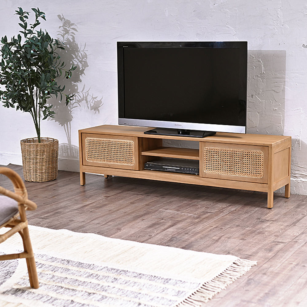 幅150cm］テレビ台 完成品 【ラタンと天然木シリーズ】 通販 - ディノス