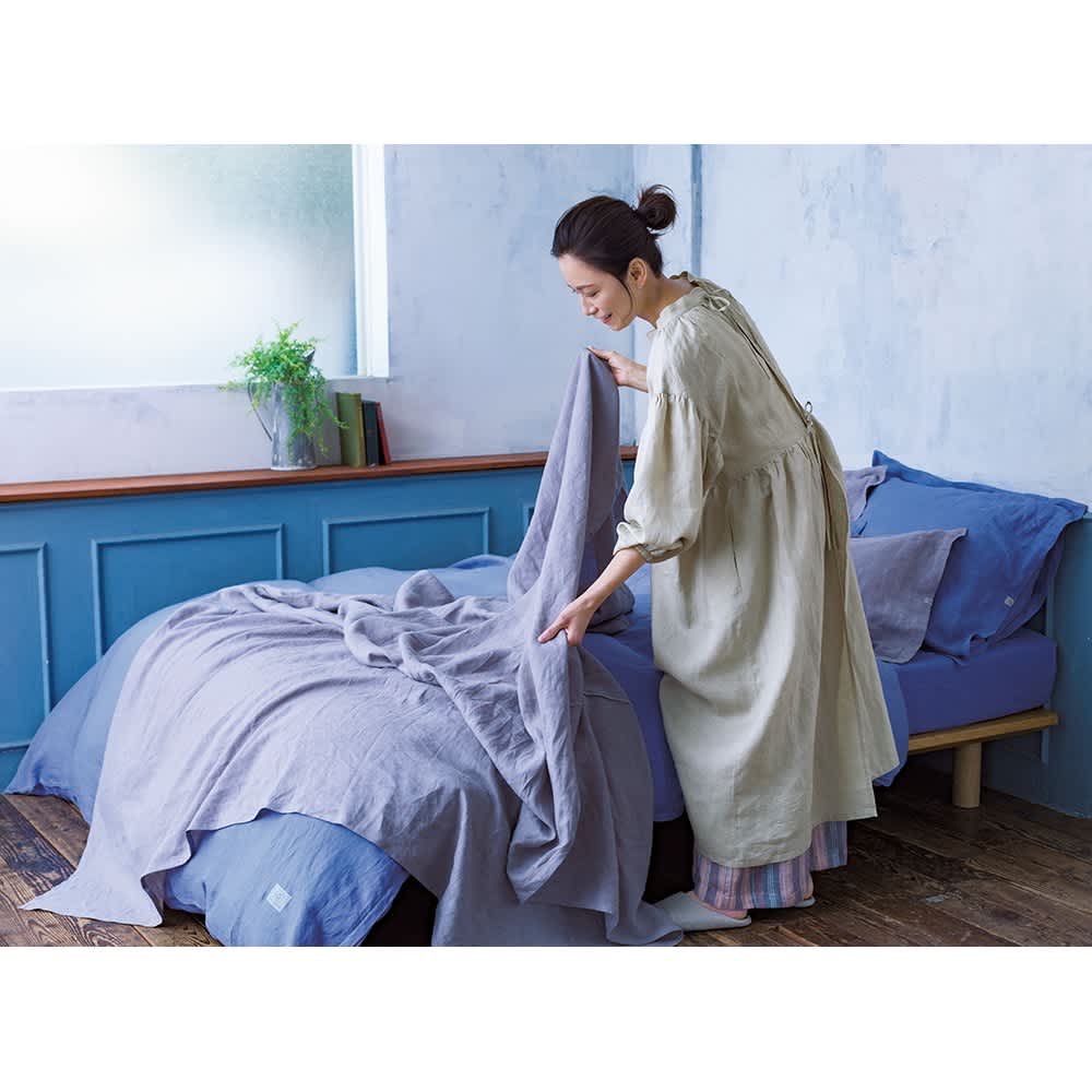 LINEN ＆ BASIC/リネン＆ベーシック】 リネン100％カバーリング マルチ