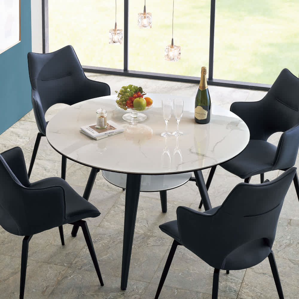 丸型セラミック天板ダイニングテーブル 径110cm 通販 - ディノス