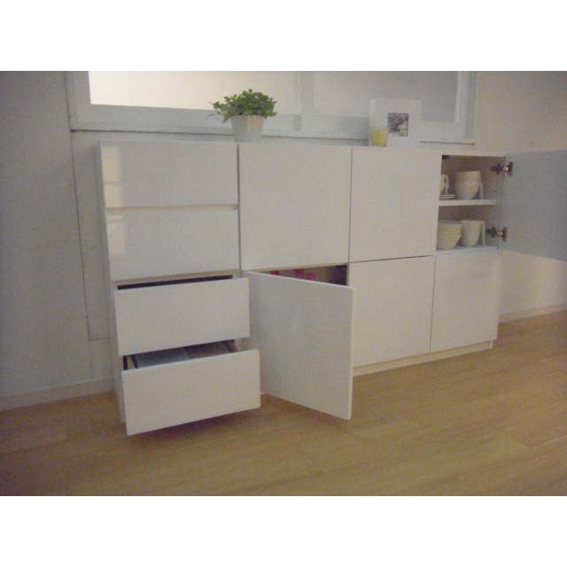 国産！ツヤツヤ光沢が美しい 薄型スクエアキャビネット（奥行29cm