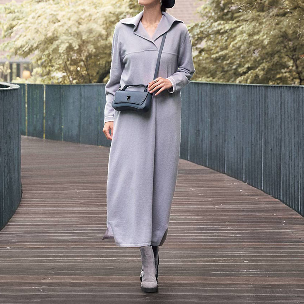 カシミヤ セーラーカラー ニットワンピース 通販 - ディノス