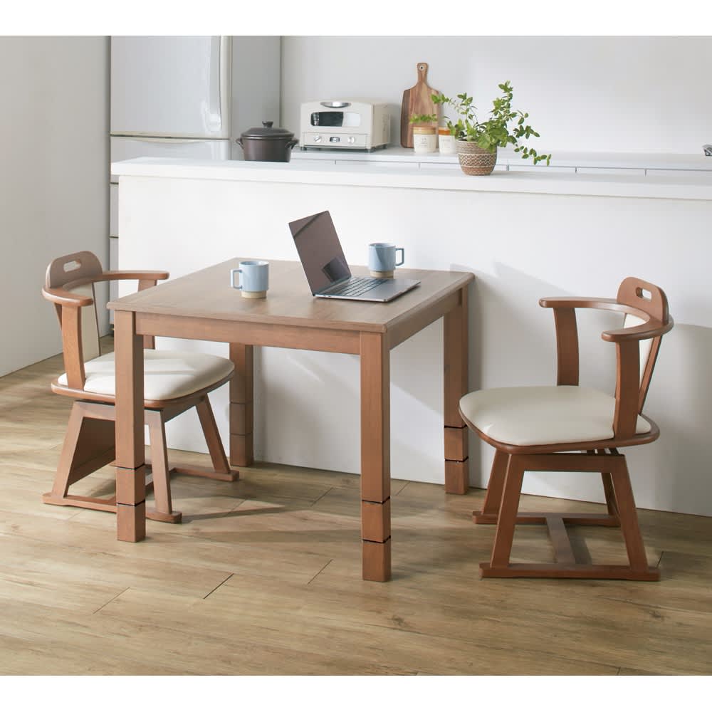 6段階に高さ調節できる！モダンダイニングこたつシリーズ テーブル 80