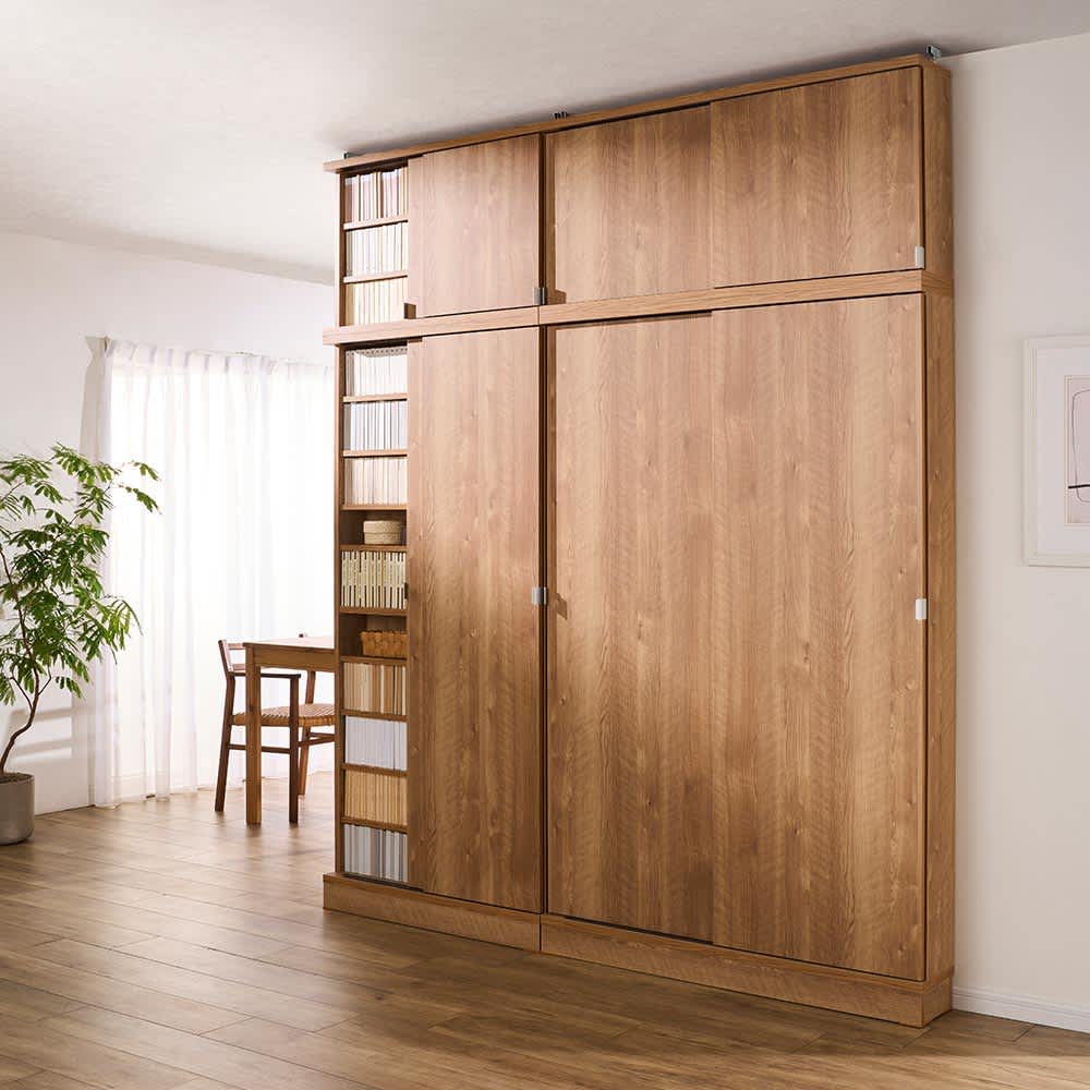 棚板1cmピッチの引き戸本棚 幅87cm奥行19.5cm 通販 - ディノス