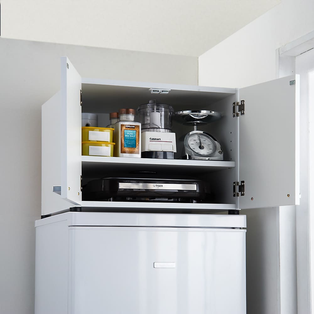 光沢仕上げ・冷蔵庫上ストッカー 幅57cm（脚部59cm） 通販 - ディノス