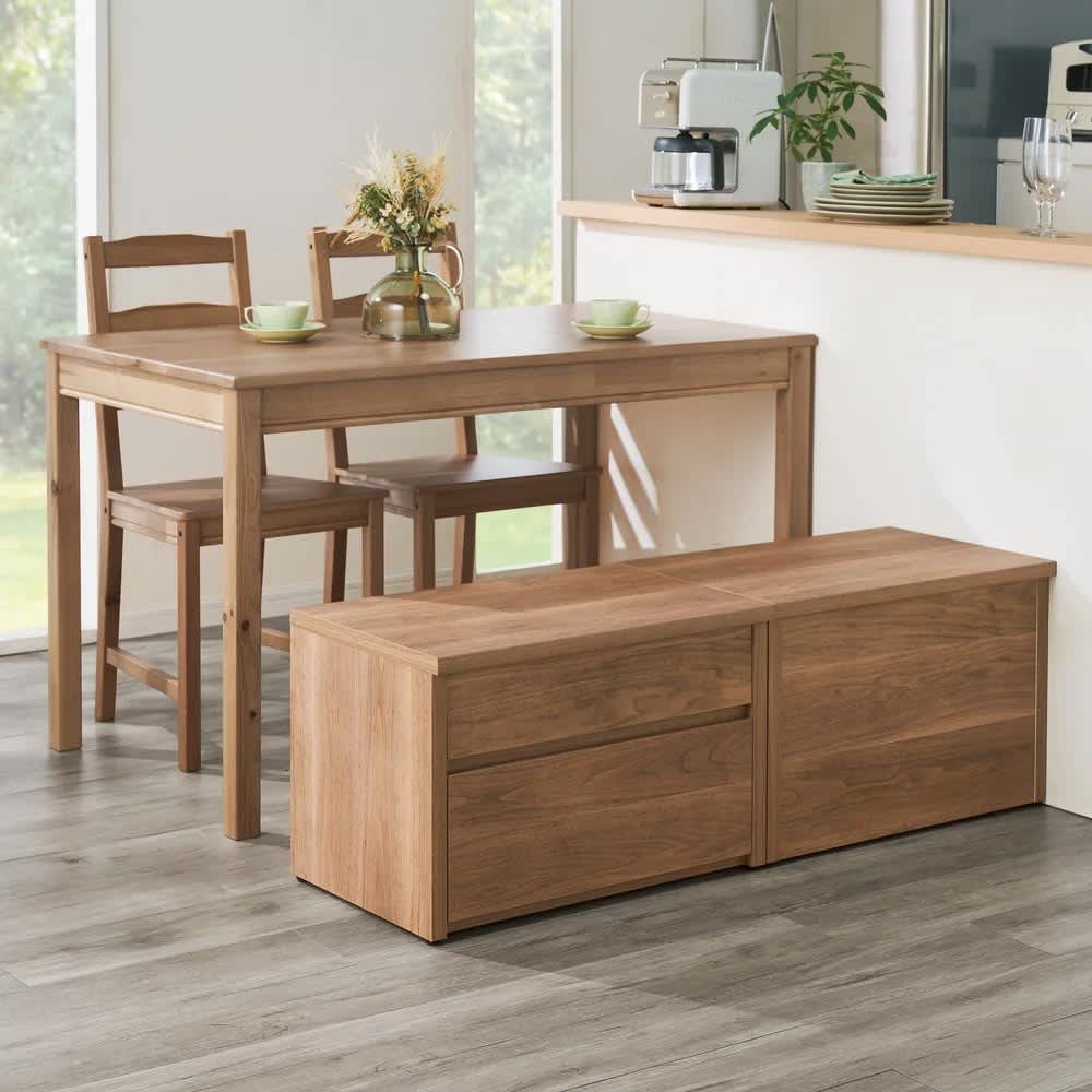 耐荷重100kg！組立不要 収納庫付ベンチ 引き出しタイプ・幅60cm奥行