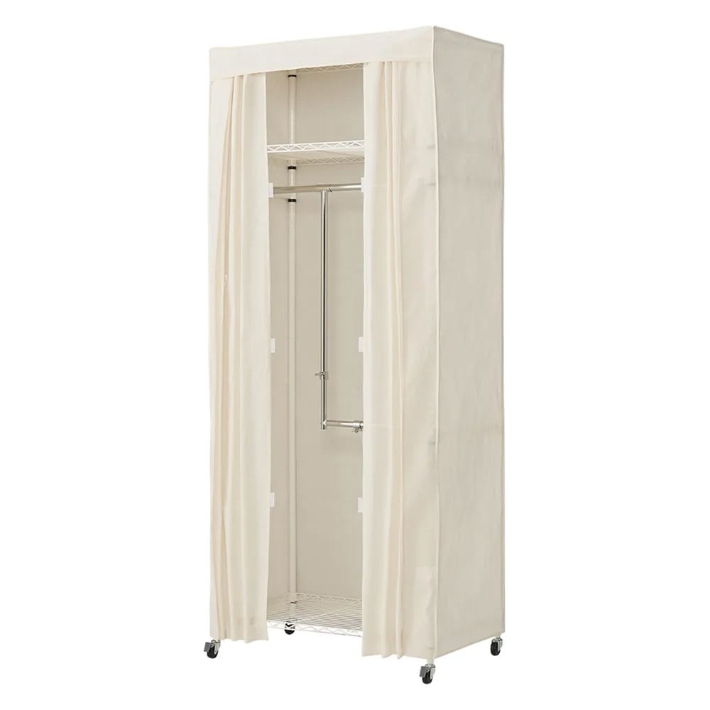 洗えるカバー付き 頑丈ハンガーラック 2段掛けハイタイプ・幅91cm 通販