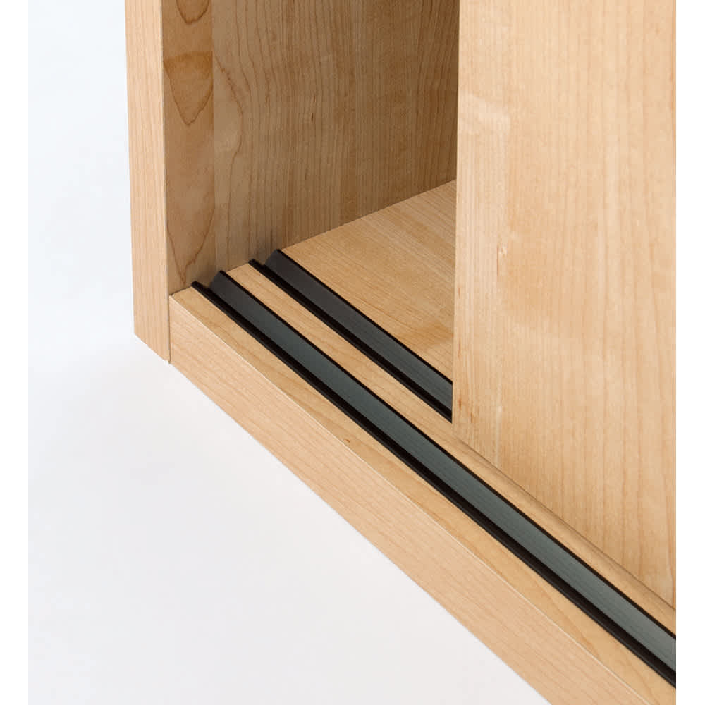 オシャレな北欧風デザイン】天然木調 引き戸クローゼットハンガー 幅