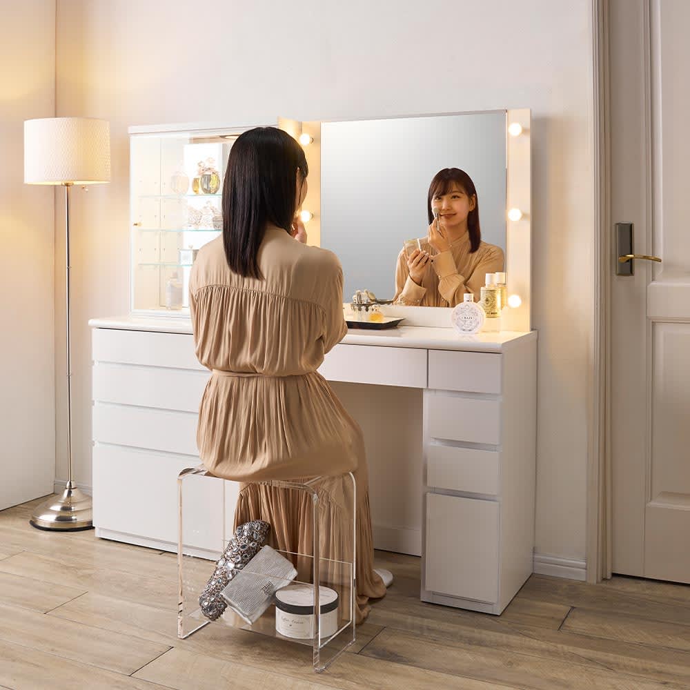 NEWモデル‐LEDライト付きドレッサーシリーズ ドレッサー 幅99cm 通販