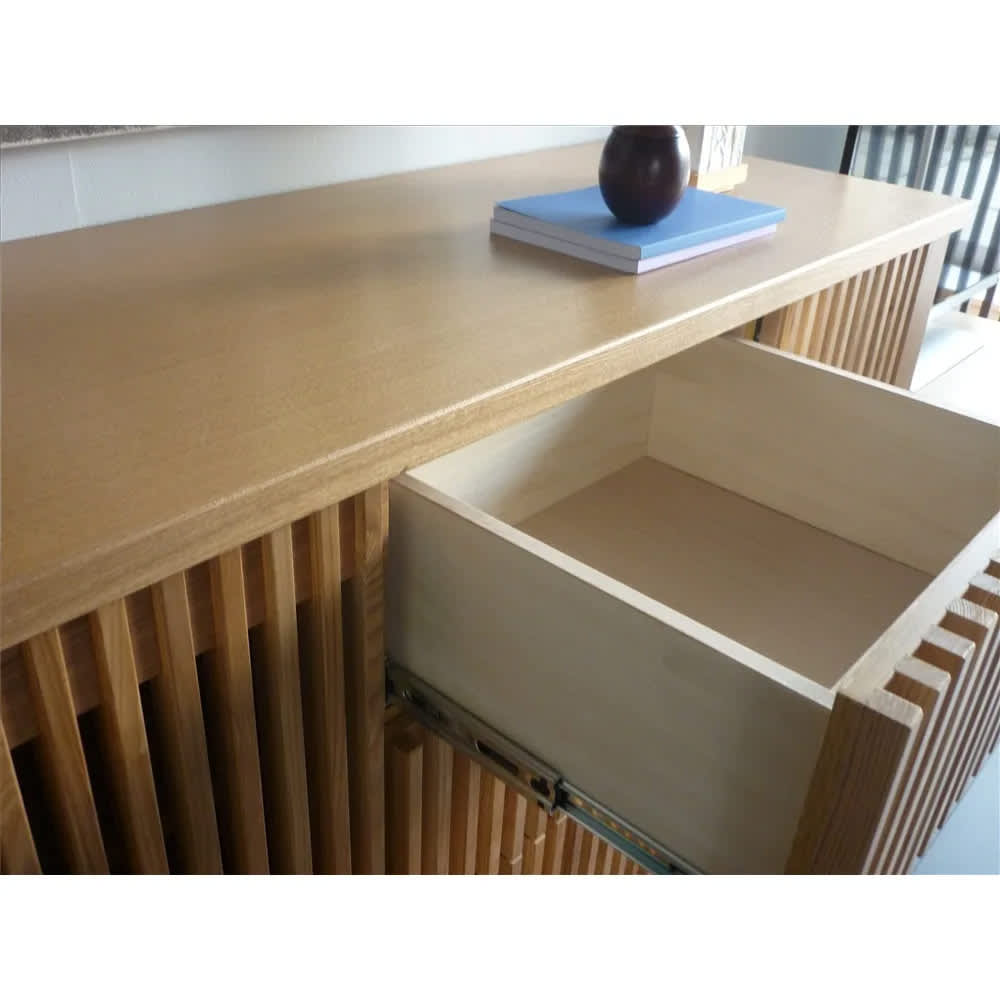 和モダン タモ天然木格子 リビング収納シリーズ リビングボード 通販