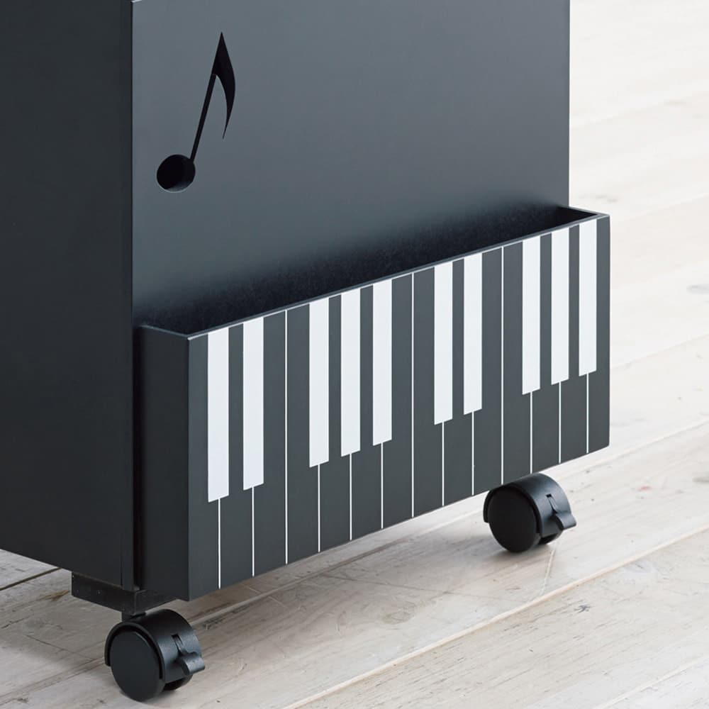 鍵盤柄 ピアノの下にぴったり楽譜キャビネットロータイプ 通販 - ディノス