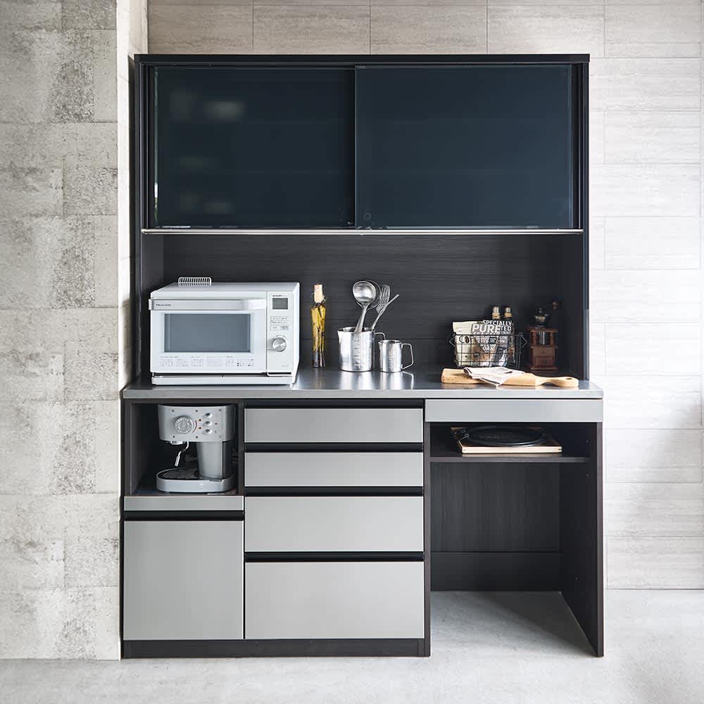 ステンレスバイブレーション仕上げ天板カウンター 幅160cm 通販 - ディノス