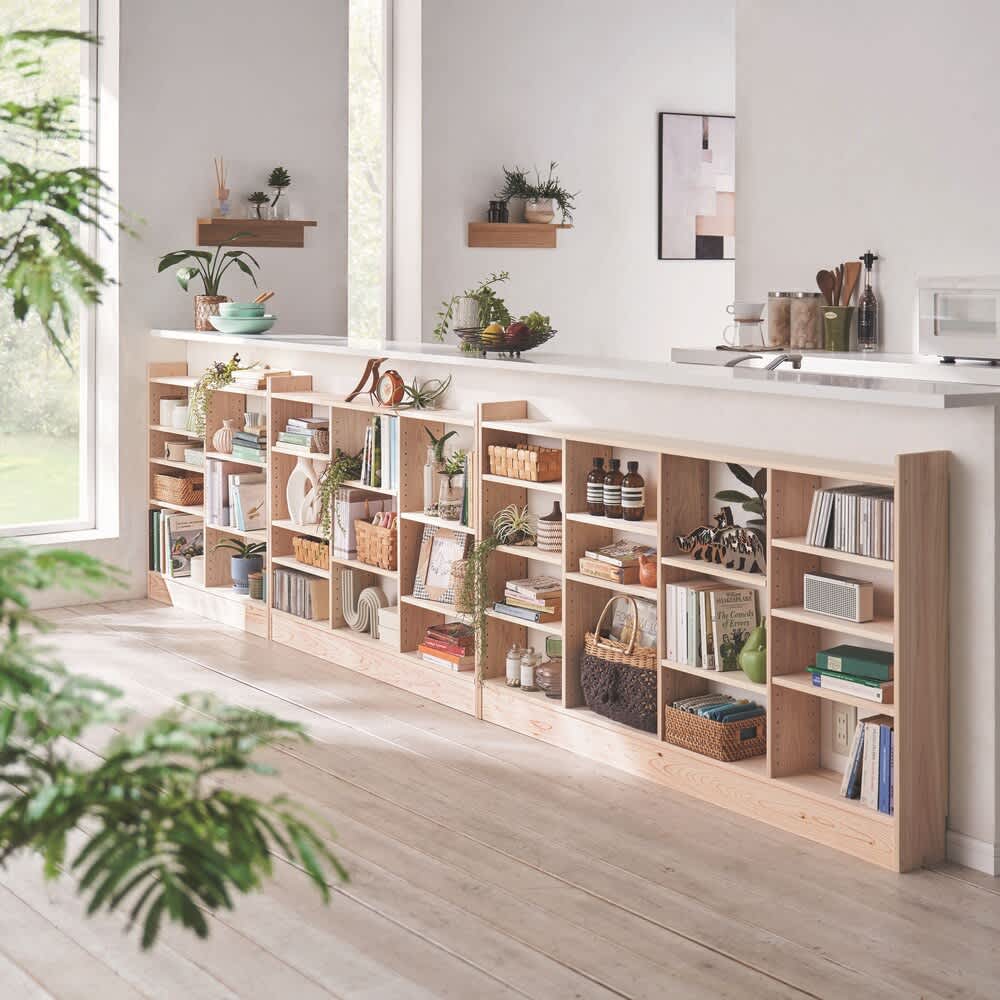 薄型奥行15cm国産東濃檜の天然木頑丈ラック 幅150cm高さ100cm 通販