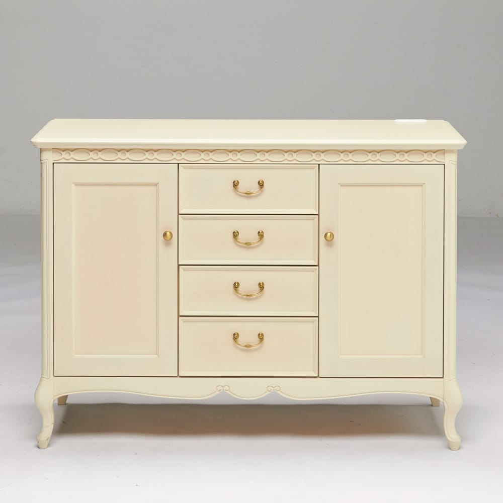 エレガントクラシックサイドボード（リビングキャビネット） 幅114cm高