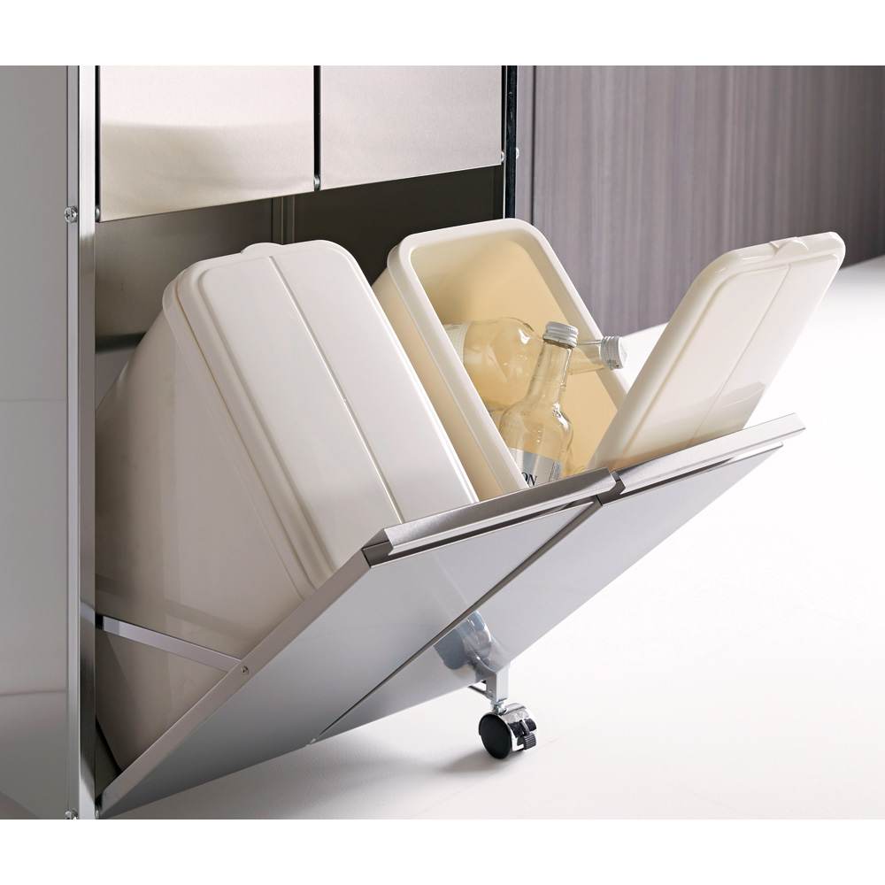 ステンレス製ダストボックスワゴン 2分別タイプ 通販 - ディノス