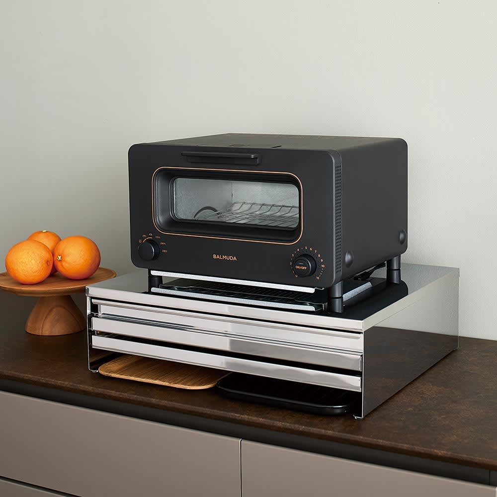 S-tena/ステナ ステンレス製 スライドテーブル付 レンジ下収納 幅55cm