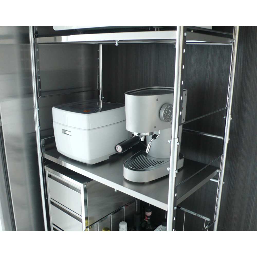 ステンレス棚ダストボックス上幅伸縮ラック 棚3段 通販 - ディノス