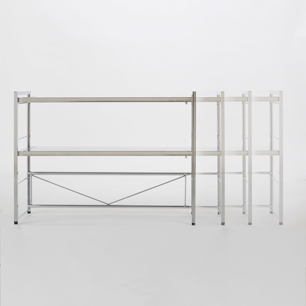 調理家電が置ける頑丈ステンレス伸縮天板ラック 2段ワイドタイプ 通販