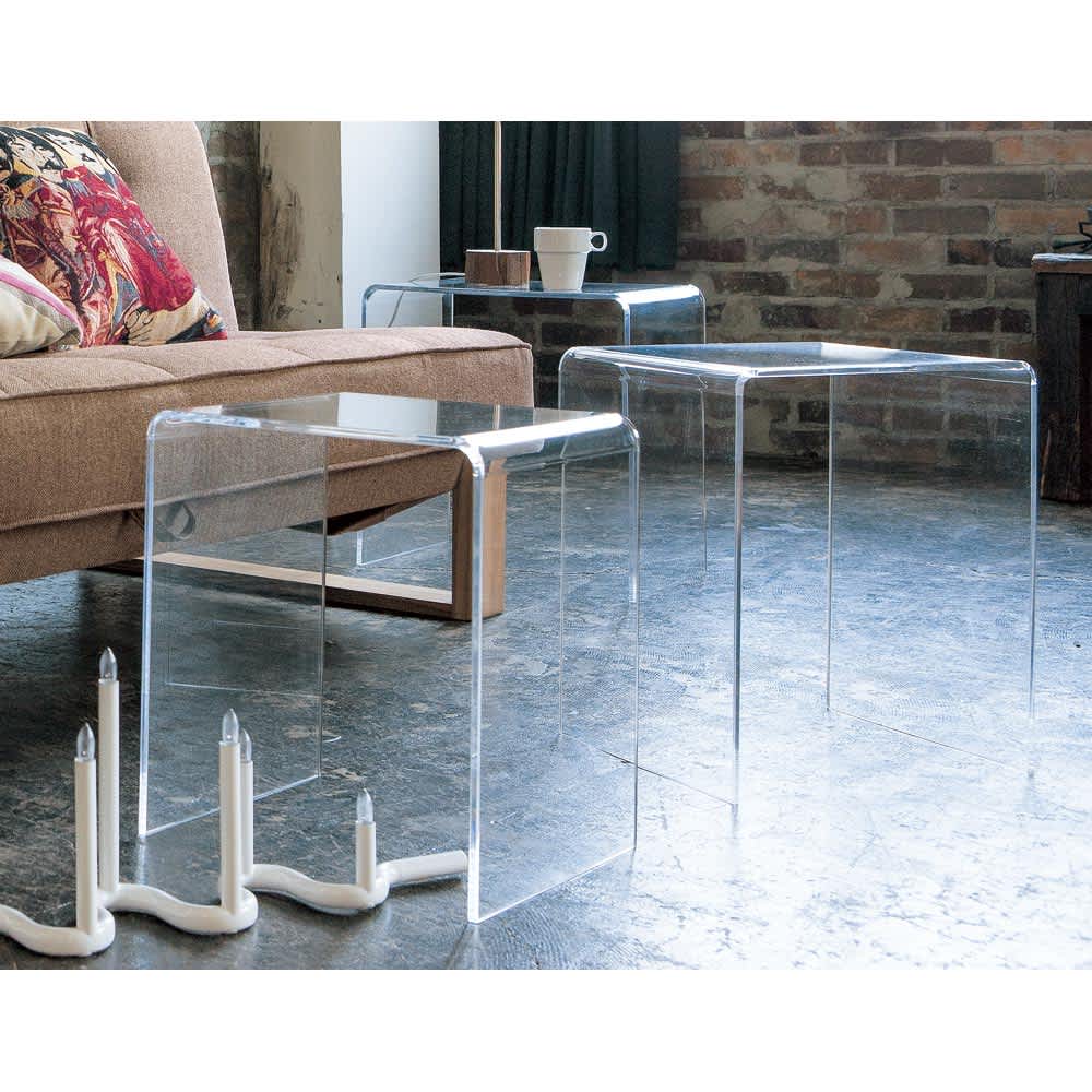 Gel/ジェル アクリルネストテーブル 3台セット 通販 - ディノス