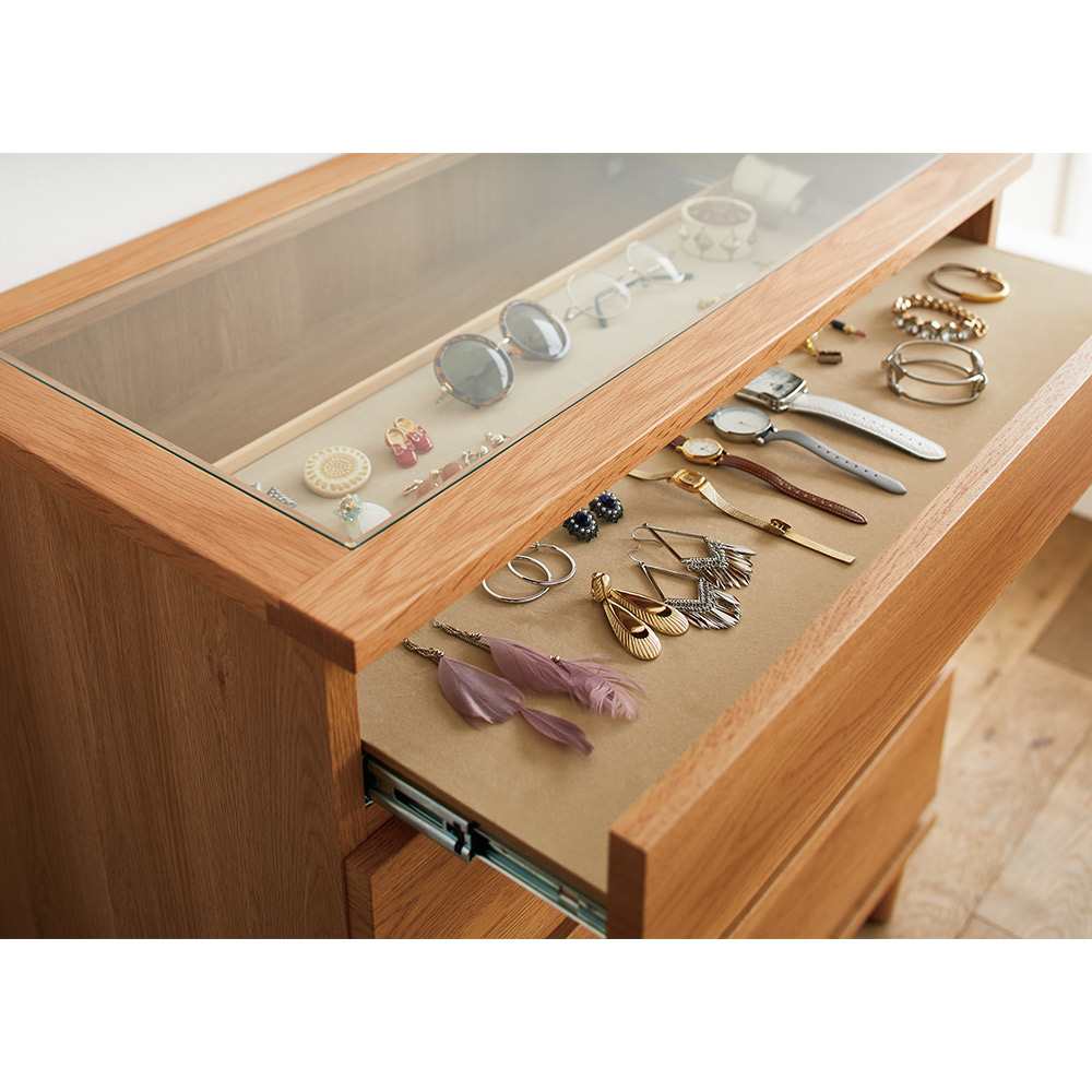 北欧ジュエリー収納付チェスト ハイタイプ 幅60cm・5段（高さ108cm