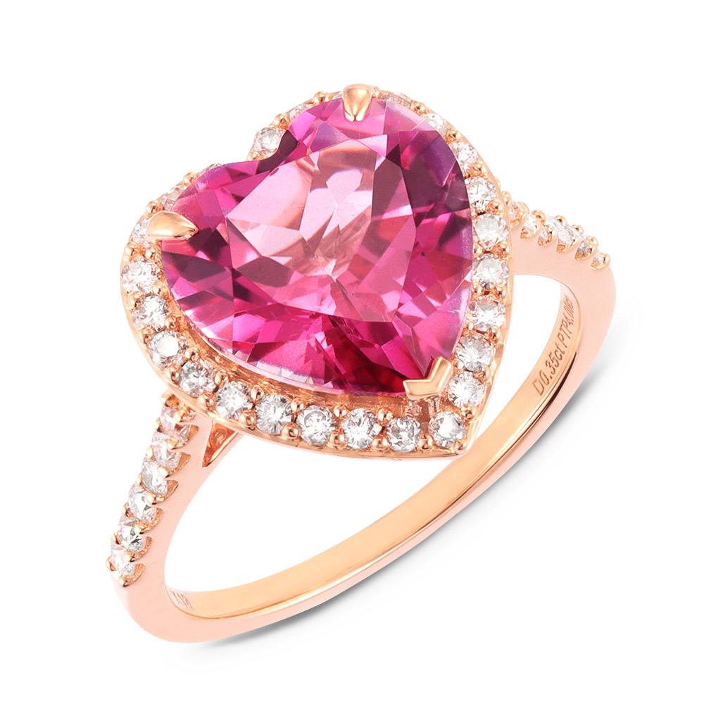 K18 カラーストーン・ダイヤ ハートリング 通販 - ディノス