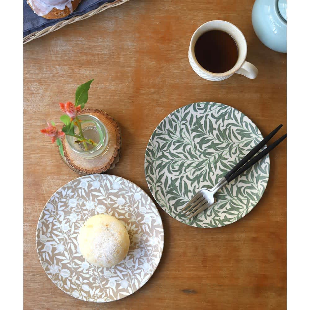 ウィリアム・モリス柄 割れにくい竹繊維のお皿2枚セット 竹ファイバー