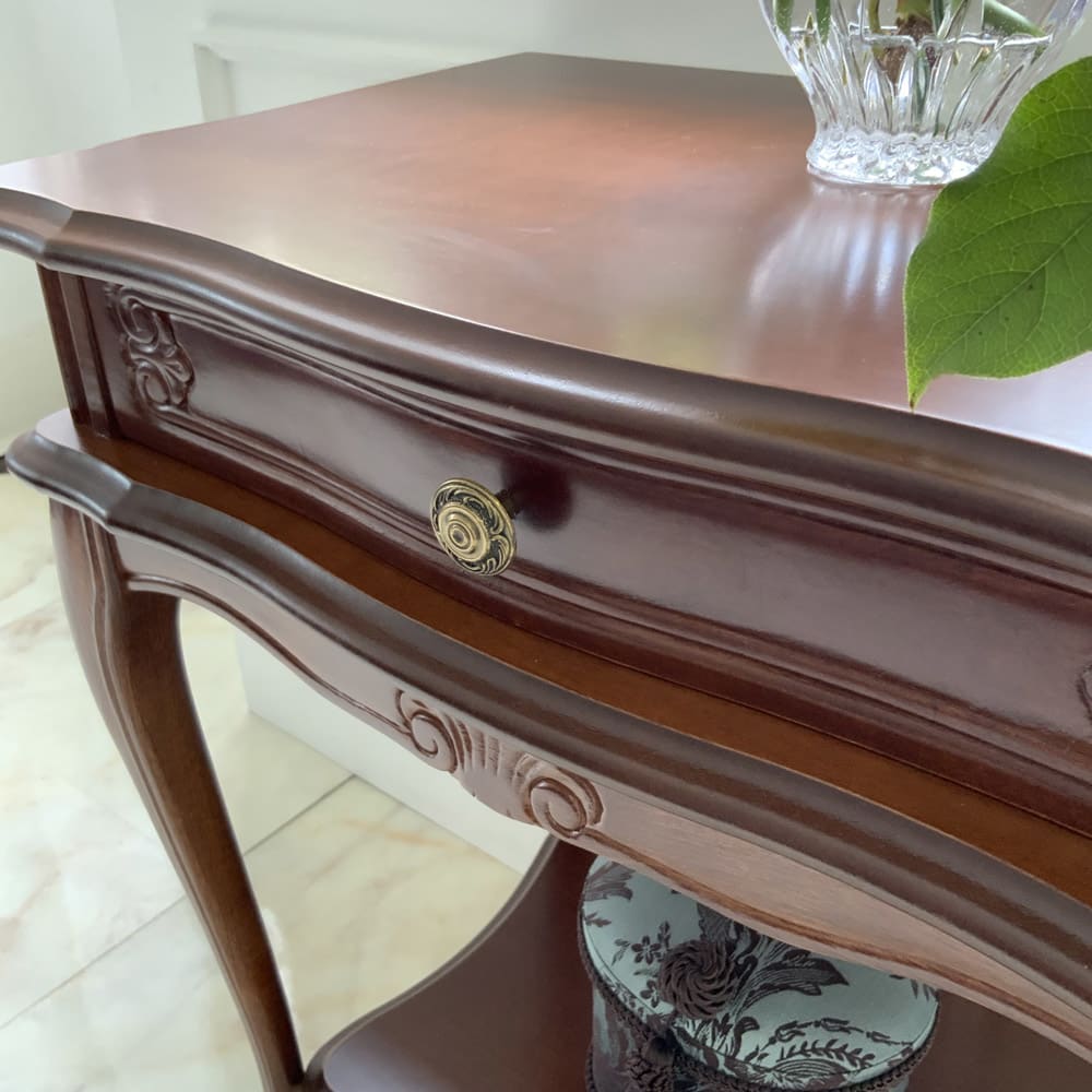 イタリア製 コンパクト収納家具シリーズ 猫脚サイドチェスト 1杯タイプ