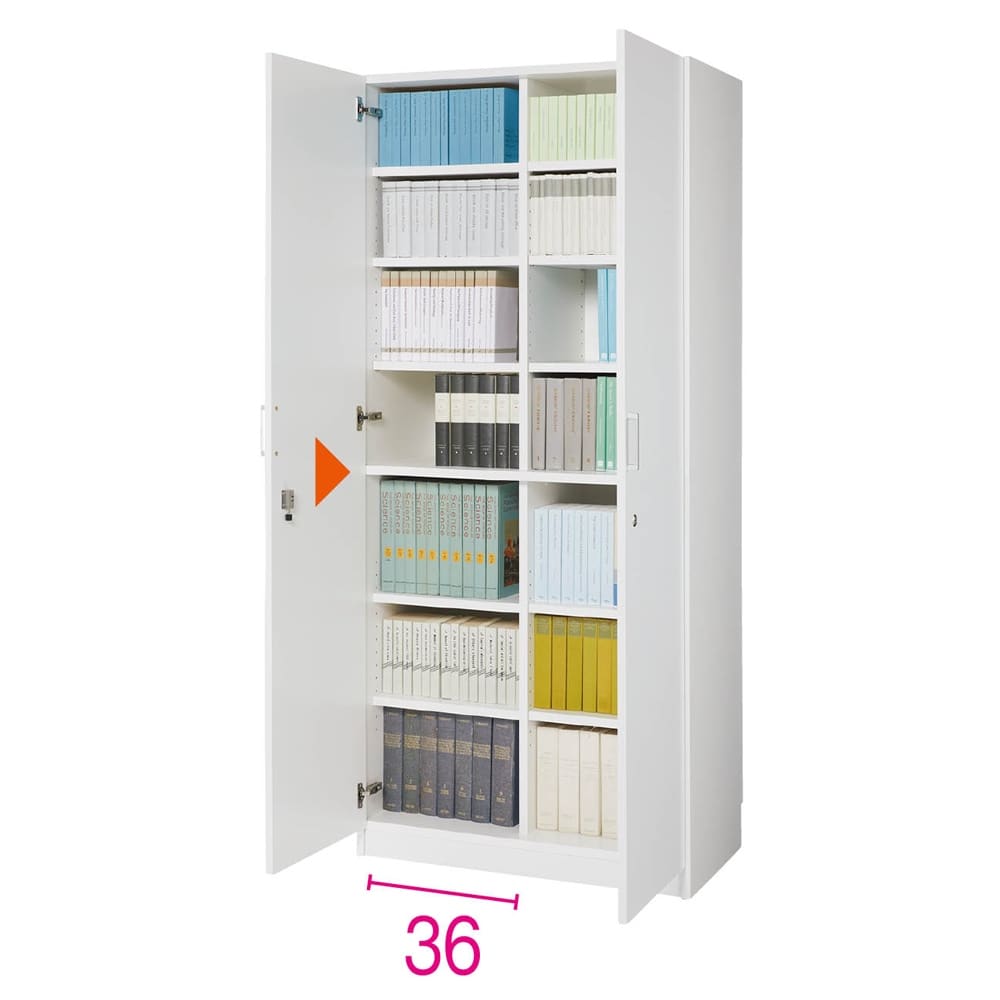 鍵付き本棚ハイタイプ 幅80奥行45高さ180cm 通販 - ディノス