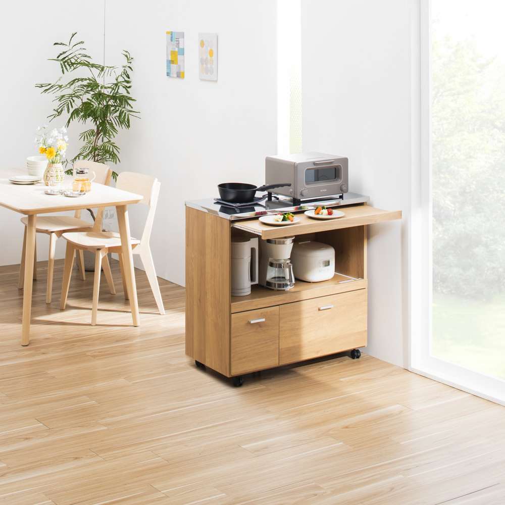 家電たっぷり収納ステンレス天板カウンター 幅90cm 通販 - ディノス