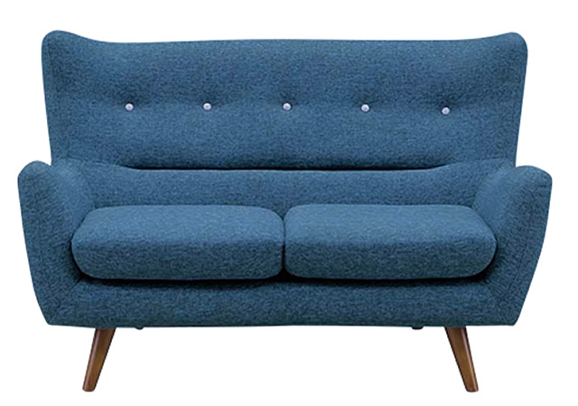 北欧デザインの丸みが優しいソファ 2人掛け 【グリーン】 [幅133