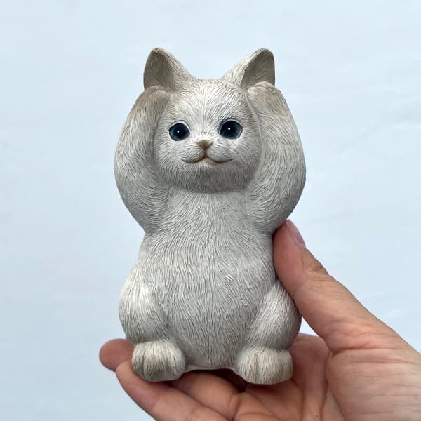 園芸ネット本店｜レジンアニマル キャットA アイボリー（HG01IV） の